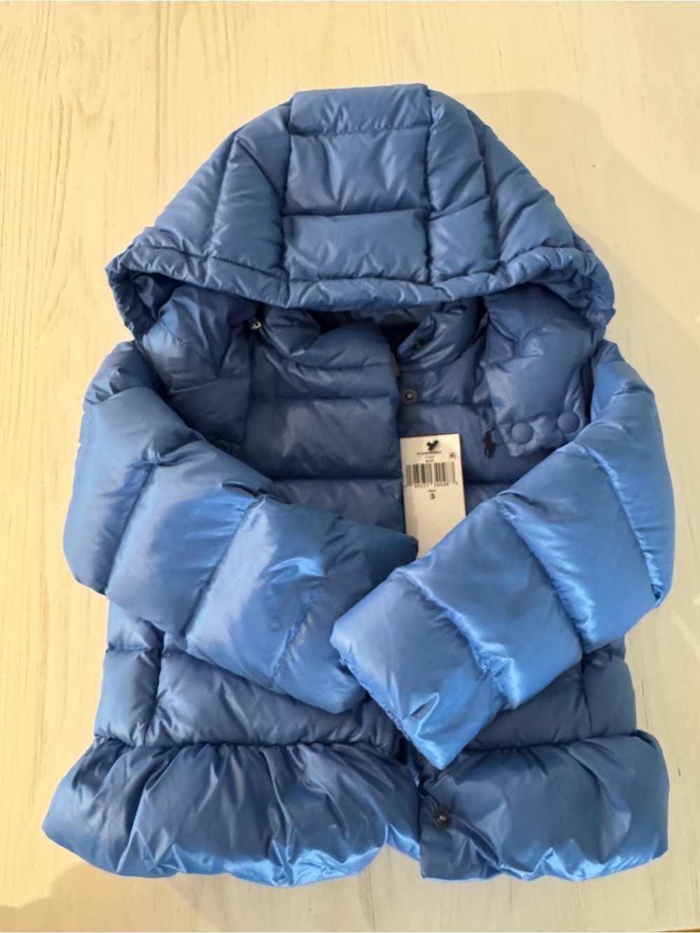 Polo by Ralph Lauren Royal Blue Quilted Puffer Jacket with Hood - Picture 2 of 3